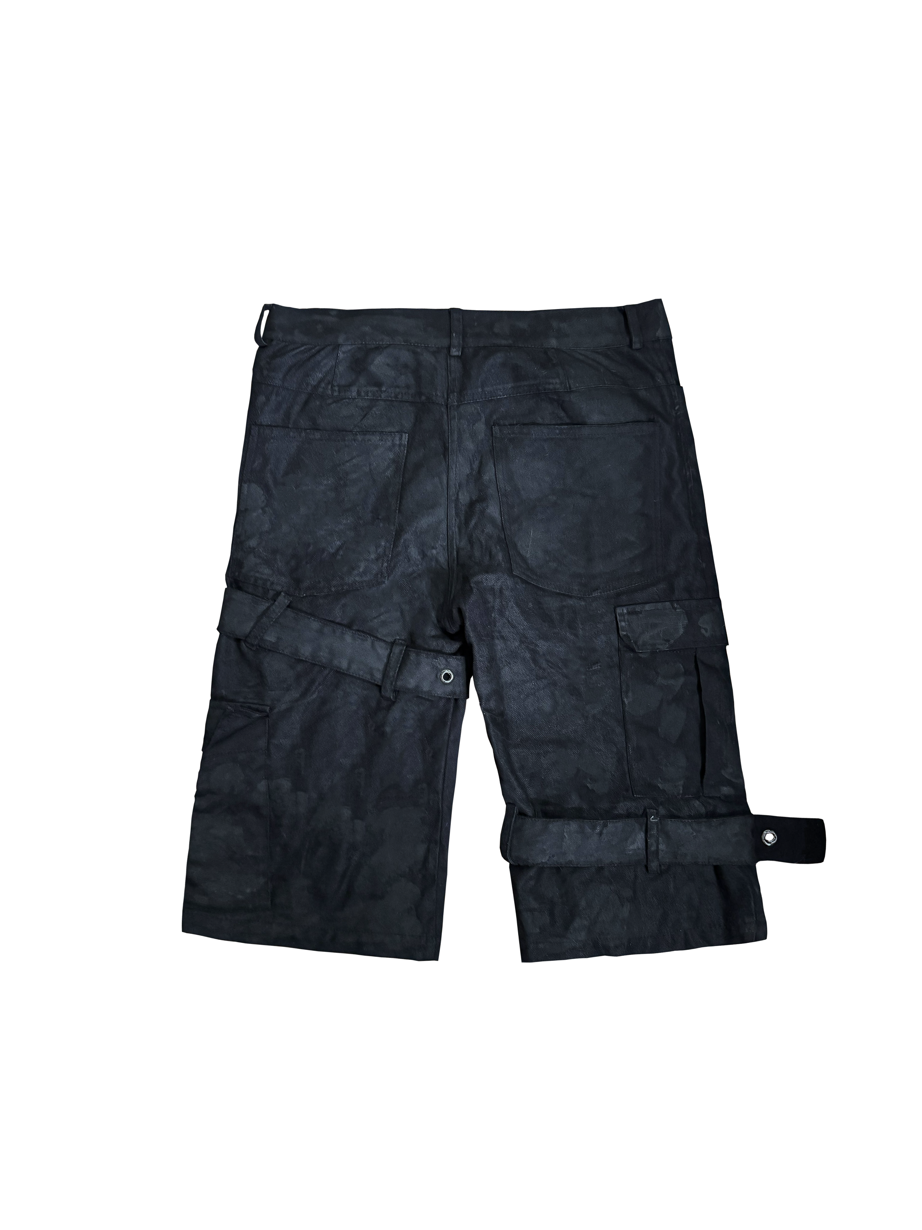 WAX & DISTRESSED CAPRI PANTS
