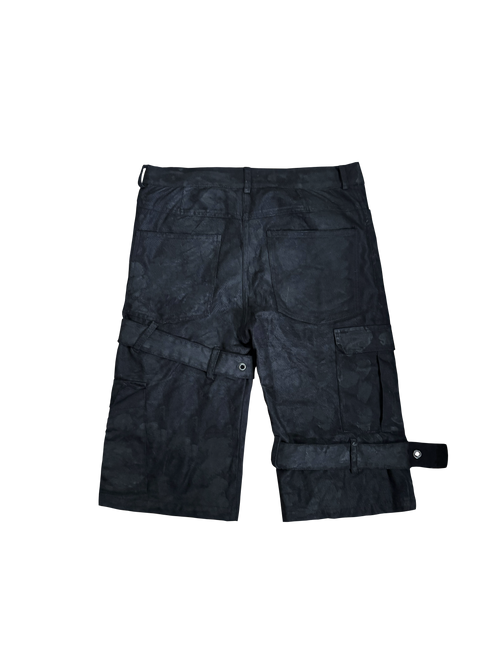 WAX & DISTRESSED CAPRI PANTS