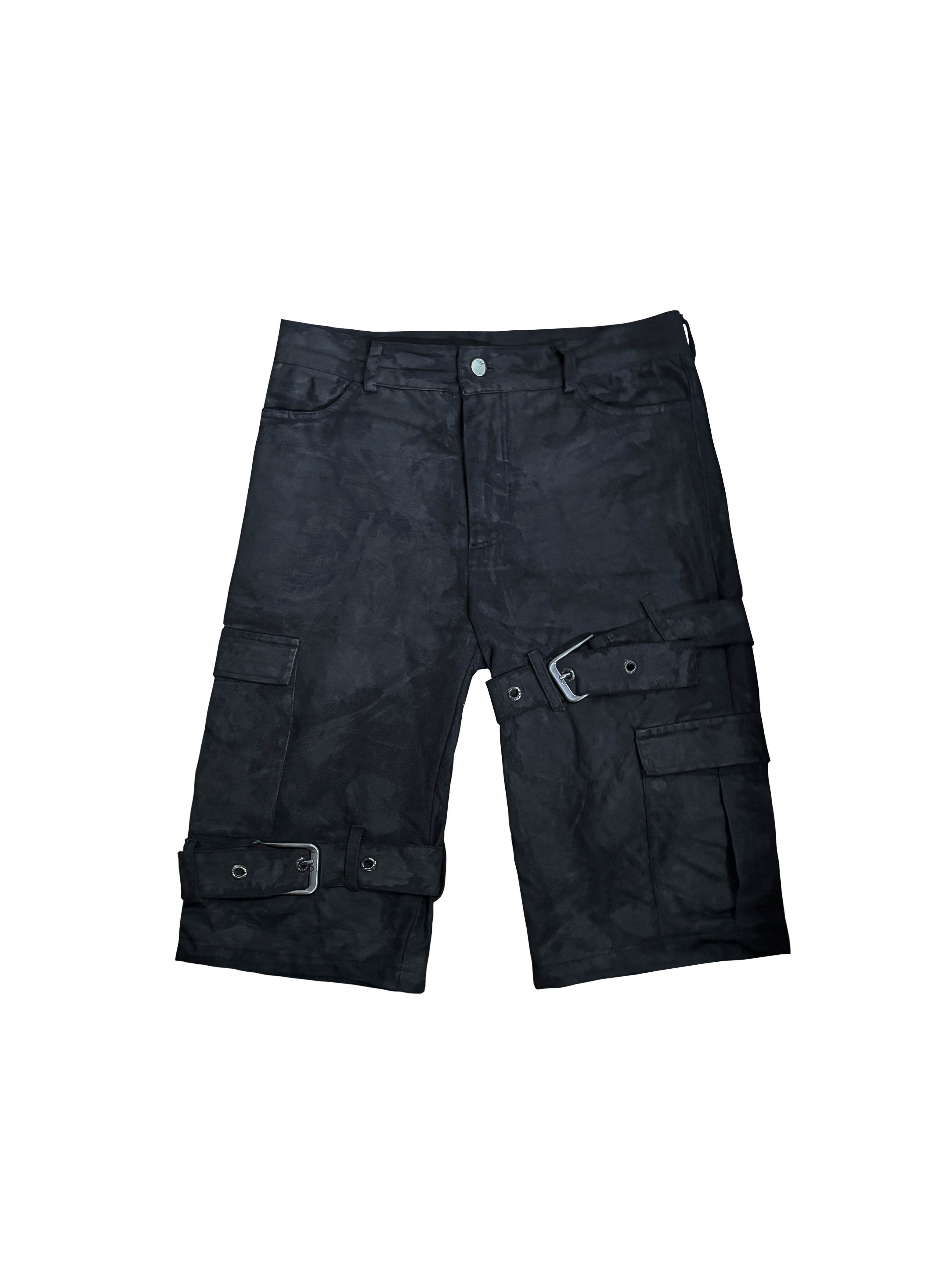 WAX & DISTRESSED CAPRI PANTS