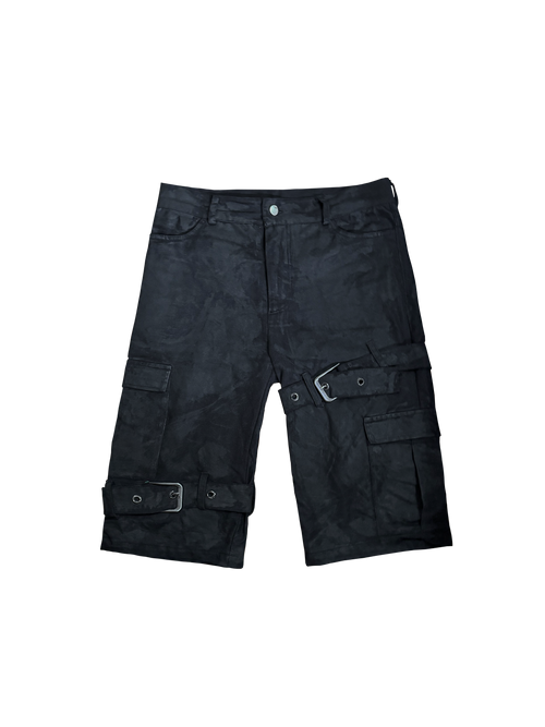 WAX & DISTRESSED CAPRI PANTS
