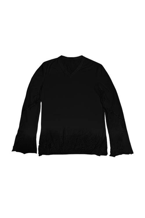 black destroyed longsleeve